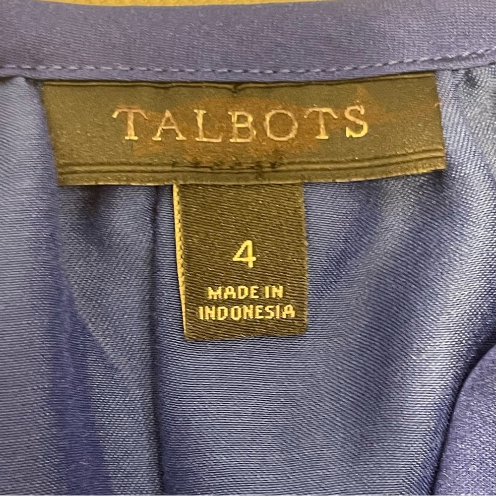 Talbots Royal Blue Blouse Shirt. Women’s Size 4 - Small - Picture 6 of 9